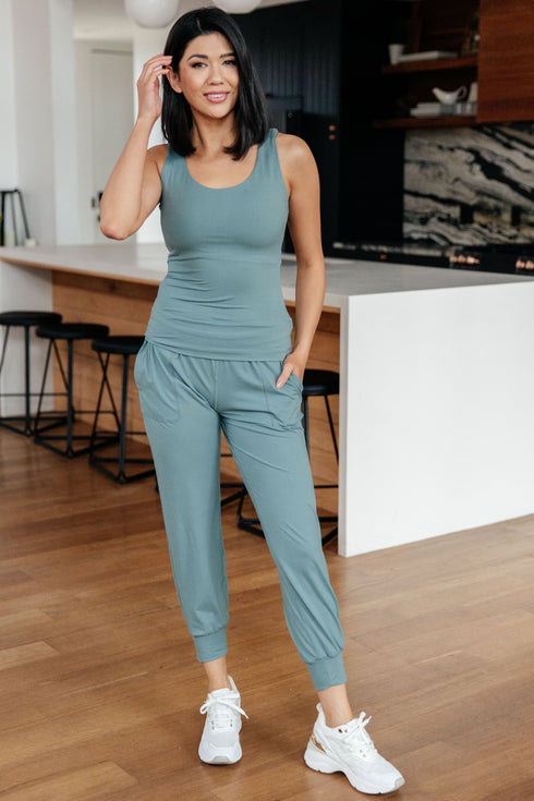 Casual But Cool Tank in Tidewater Teal - LISA MARIE BOUTIQUE