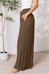 Double Take Full Size Smocked Wide Waistband Wide Leg Pants - LISA MARIE BOUTIQUE