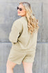 Double Take Full Size Texture Long Sleeve Top and Drawstring Shorts Set - LISA MARIE BOUTIQUE