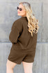 Double Take Full Size Texture Long Sleeve Top and Drawstring Shorts Set - LISA MARIE BOUTIQUE