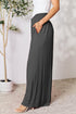 Double Take Full Size Smocked Wide Waistband Wide Leg Pants - LISA MARIE BOUTIQUE