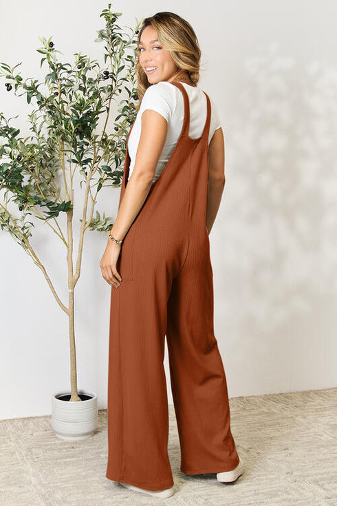 Wide Strap Overall with Pockets - LISA MARIE BOUTIQUE