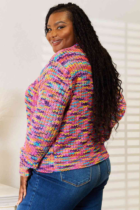 Woven Right V-Neck Long Sleeve Cardigan - LISA MARIE BOUTIQUE