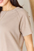 Zenana Baby Waffle Short Sleeve Slit High-Low T-Shirt - LISA MARIE BOUTIQUE