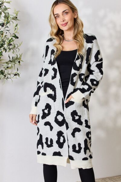 BiBi Leopard Open Front Cardigan - LISA MARIE BOUTIQUE