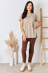 Zenana Baby Waffle Short Sleeve Slit High-Low T-Shirt - LISA MARIE BOUTIQUE