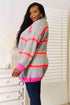 Woven Right Ribbed Long Sleeve Cardigan - LISA MARIE BOUTIQUE