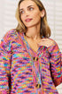 Woven Right V-Neck Long Sleeve Cardigan - LISA MARIE BOUTIQUE