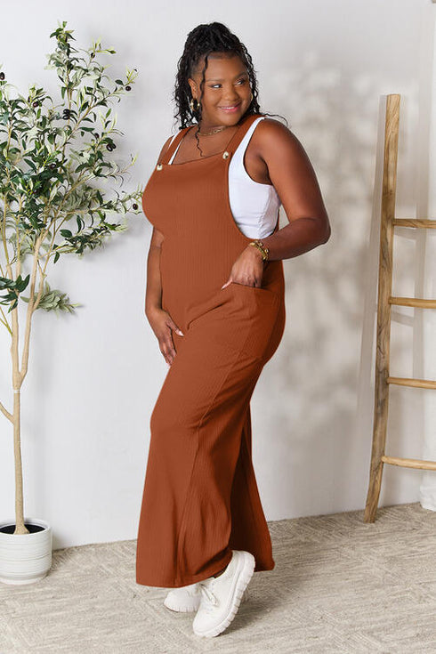 Wide Strap Overall with Pockets - LISA MARIE BOUTIQUE