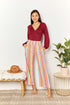 Double Take Striped Smocked Waist Pants with Pockets - LISA MARIE BOUTIQUE