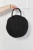 Justin Taylor Beach Date Straw Rattan Handbag in Black - LISA MARIE BOUTIQUE