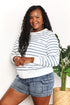 Double Take Striped Long Sleeve Round Neck Top - LISA MARIE BOUTIQUE