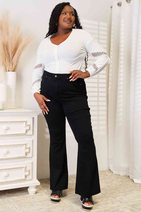 Double Take V-Neck Dropped Shoulder Blouse - LISA MARIE BOUTIQUE