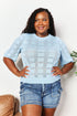Double Take Ribbed Trim Round Neck Knit Top - LISA MARIE BOUTIQUE