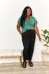 Double Take Ruched V-Neck Short Sleeve T-Shirt - LISA MARIE BOUTIQUE