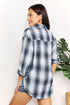 Double Take Plaid Dropped Shoulder Shirt - LISA MARIE BOUTIQUE