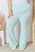 RISEN Full Size High Waist Ultra Soft Knit Flare Pants - LISA MARIE BOUTIQUE