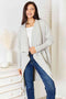 Double Take Open Front Duster Cardigan with Pockets - LISA MARIE BOUTIQUE