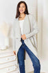 Double Take Open Front Duster Cardigan with Pockets - LISA MARIE BOUTIQUE