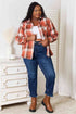 Double Take Plaid Collared Neck Long Sleeve Shirt - LISA MARIE BOUTIQUE