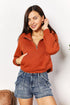 Double Take Half-Zip Long Sleeve Hoodie - LISA MARIE BOUTIQUE