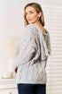 Woven Right Cable-Knit Hooded Sweater - LISA MARIE BOUTIQUE