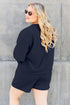 Double Take Full Size Texture Long Sleeve Top and Drawstring Shorts Set - LISA MARIE BOUTIQUE