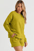 Double Take Full Size Texture Long Sleeve Top and Drawstring Shorts Set - LISA MARIE BOUTIQUE