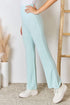 RISEN Full Size High Waist Ultra Soft Knit Flare Pants - LISA MARIE BOUTIQUE