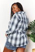 Double Take Plaid Dropped Shoulder Shirt - LISA MARIE BOUTIQUE