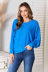 Zenana Full Size Round Neck Batwing Sleeve Blouse - LISA MARIE BOUTIQUE