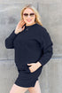 Double Take Full Size Texture Long Sleeve Top and Drawstring Shorts Set - LISA MARIE BOUTIQUE