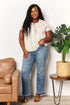 Double Take Crochet Buttoned Short Sleeves Top - LISA MARIE BOUTIQUE