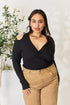 Culture Code Ribbed Surplice Cold Shoulder Top - LISA MARIE BOUTIQUE