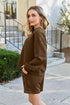 Double Take Full Size Texture Long Sleeve Top and Drawstring Shorts Set - LISA MARIE BOUTIQUE