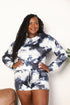 Double Take Tie-Dye Round Neck Top and Shorts Lounge Set - LISA MARIE BOUTIQUE