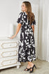 Double Take Printed Surplice Balloon Sleeve Dress - LISA MARIE BOUTIQUE