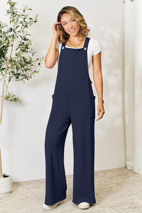 Wide Strap Overall with Pockets - LISA MARIE BOUTIQUE