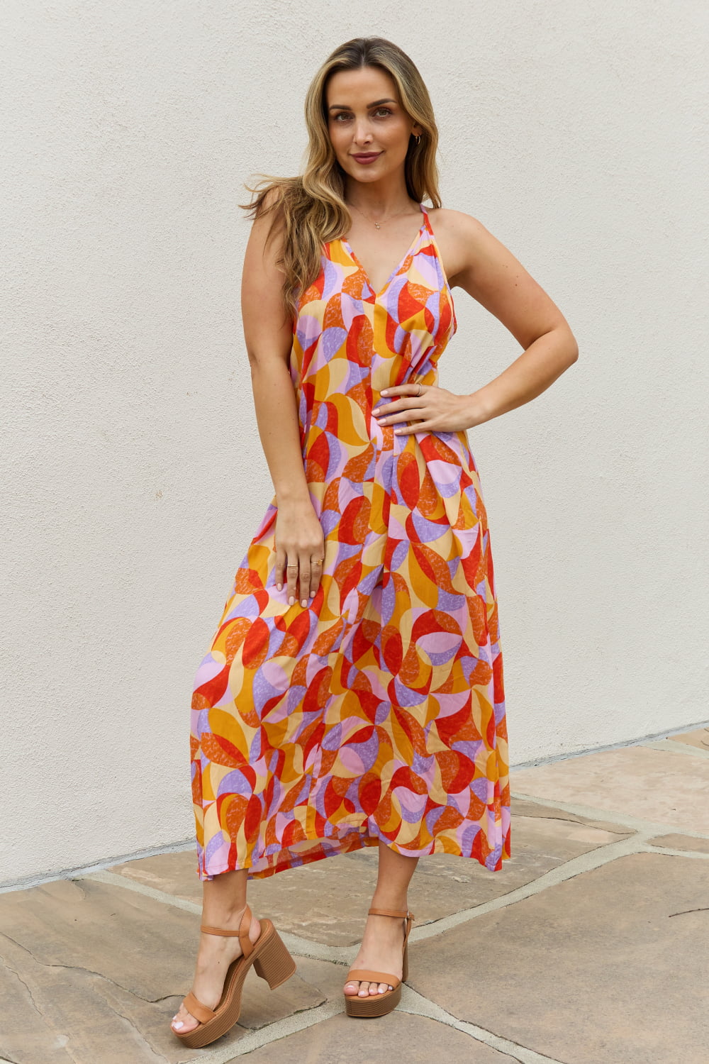 And The Why Printed Sleeveless Maxi Dress