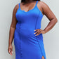 Culture Code Look At Me Notch Neck Maxi Dress with Slit in Cobalt Blue