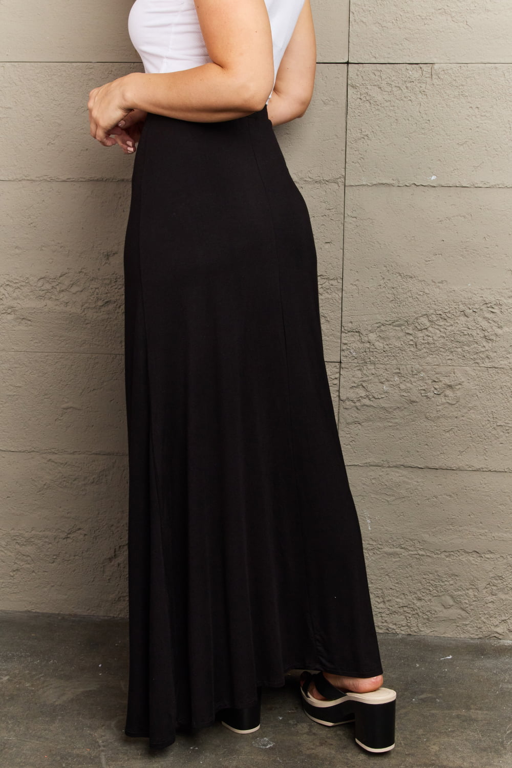 Culture Code For The Day Flare Maxi Skirt in Black