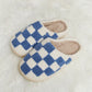 Melody Checkered Plush Slide Slippers