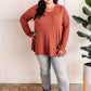 Soft Touch V Neck Top In Amber Glow