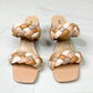 SODA Interwoven Ideas Braided Strap Block Heel Slide Sandal in Nude